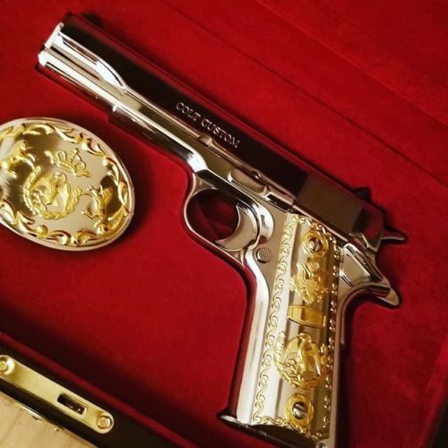 1911 Grips With Buckle Government 45 Colt Gold Plated Screws Included Cander Trade Llc 9084