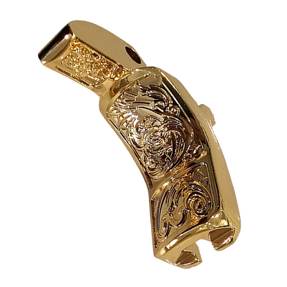 Scroll Design 1911 grip safety full size beavertail polished real 24k gold plated .25 Radius - MUZZLE MAN