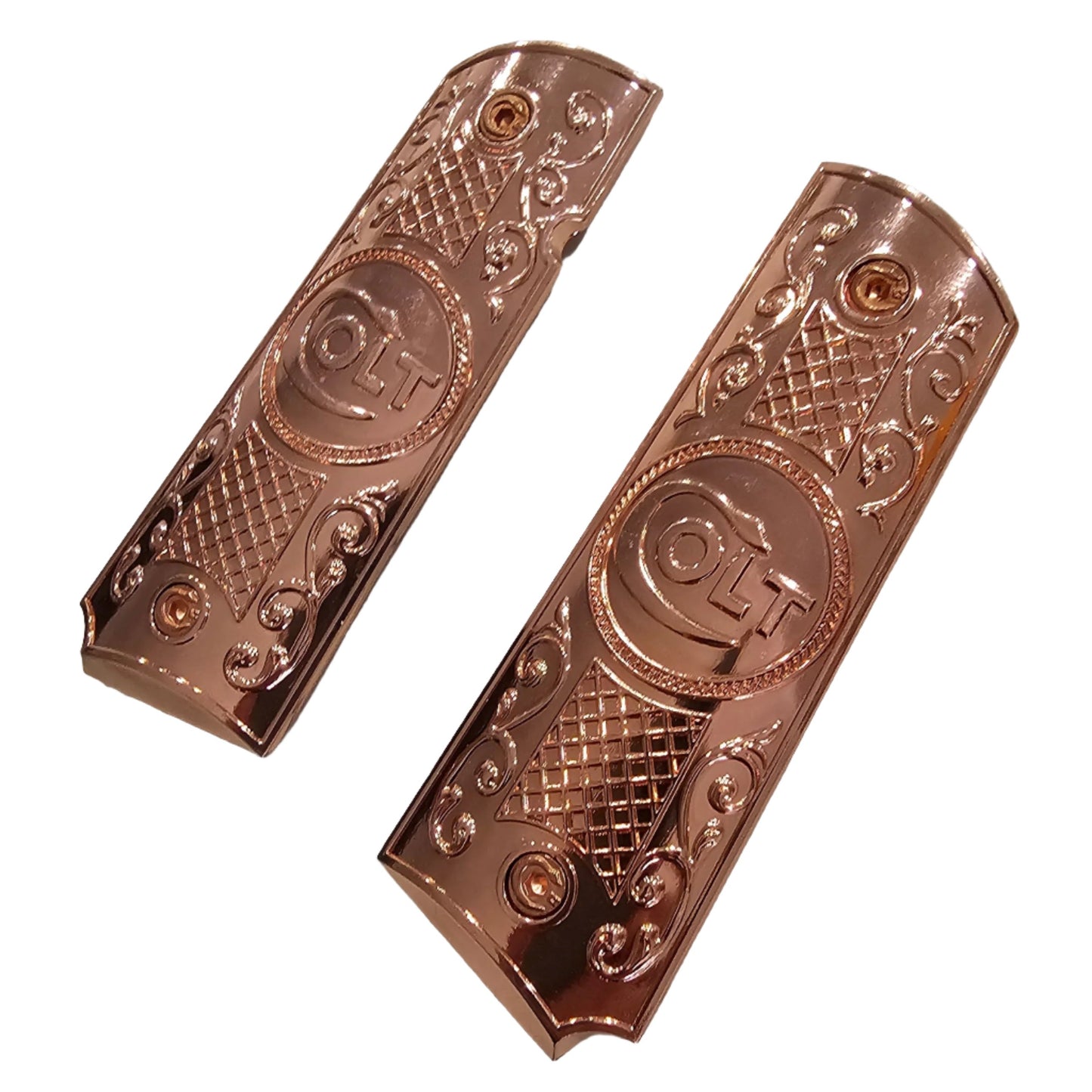 Metal 1911 GRIPS Full Size Rose Gold Scroll #T-TBC10