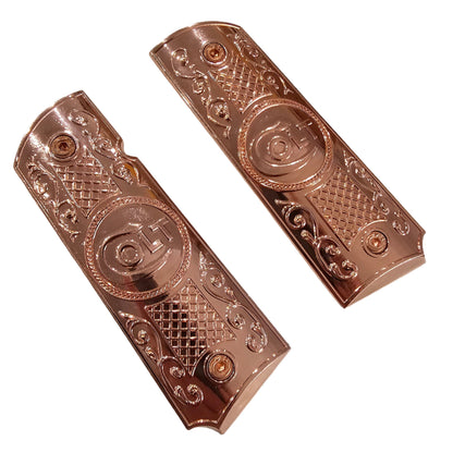 Metal 1911 GRIPS Full Size Rose Gold Scroll #T-TBC10