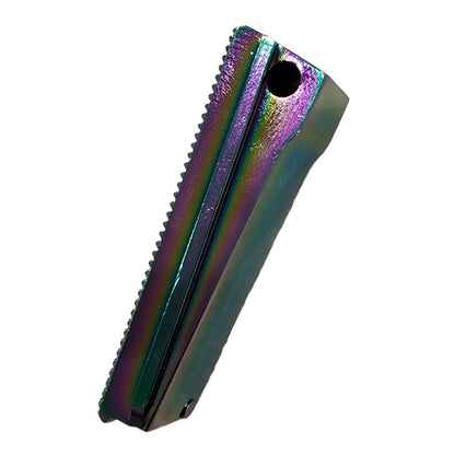 Checkered 1911 Mainspring Housing - full size steel compatible with all standard 1911s Titanium