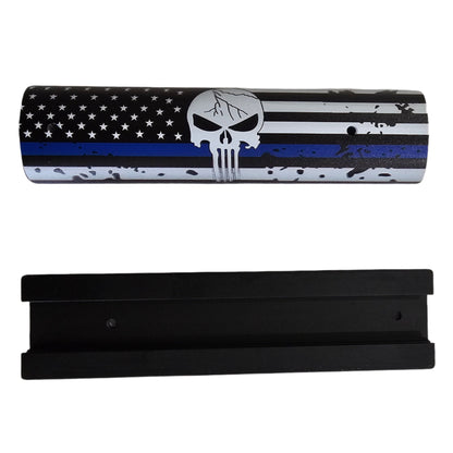 Combo AR15/M4 Custom Aluminum Grip and Picatinny Rail Cover Blue Line