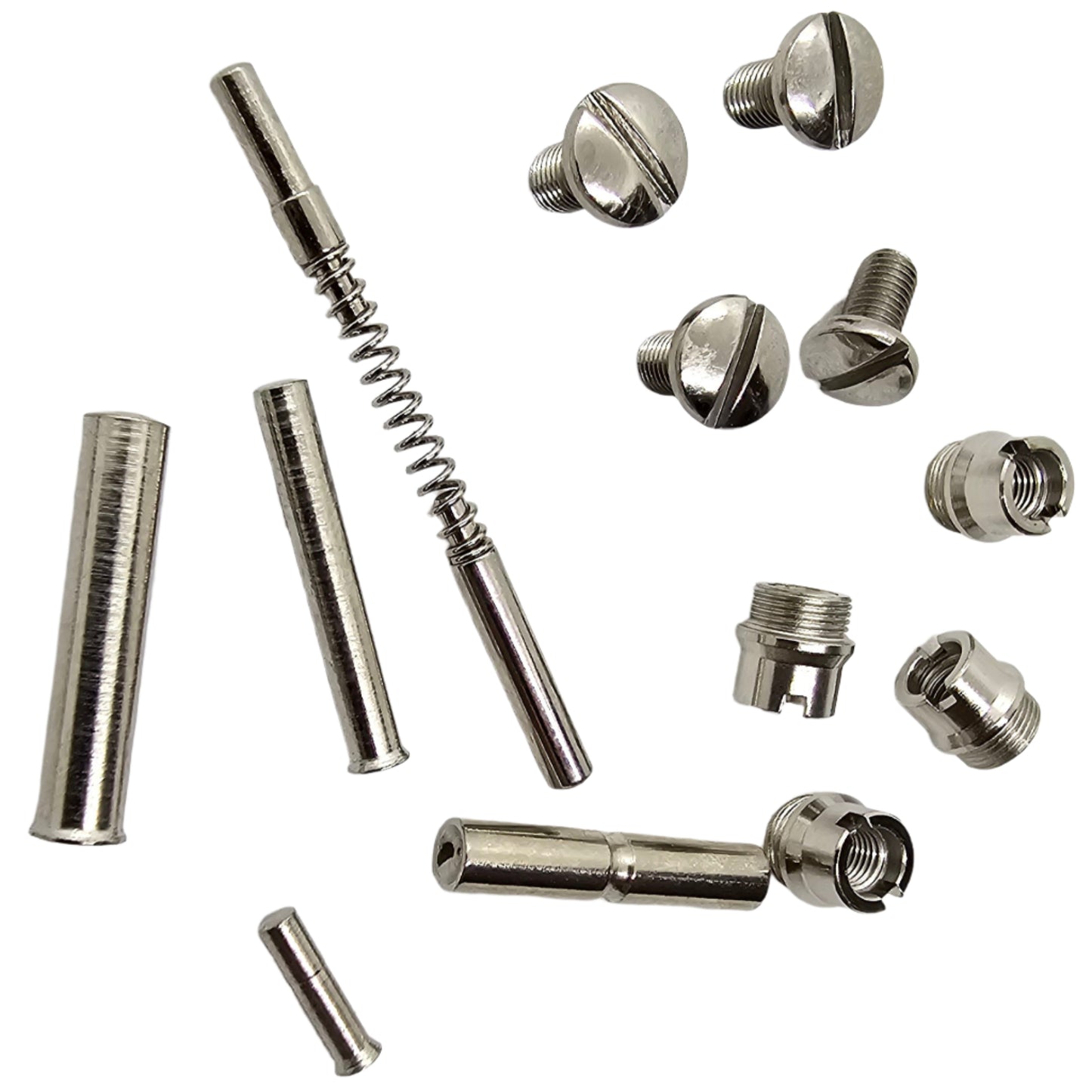 Polished Nickel 1911 Screws, Pins, and Bushings Set - All 1911 Makes and Models