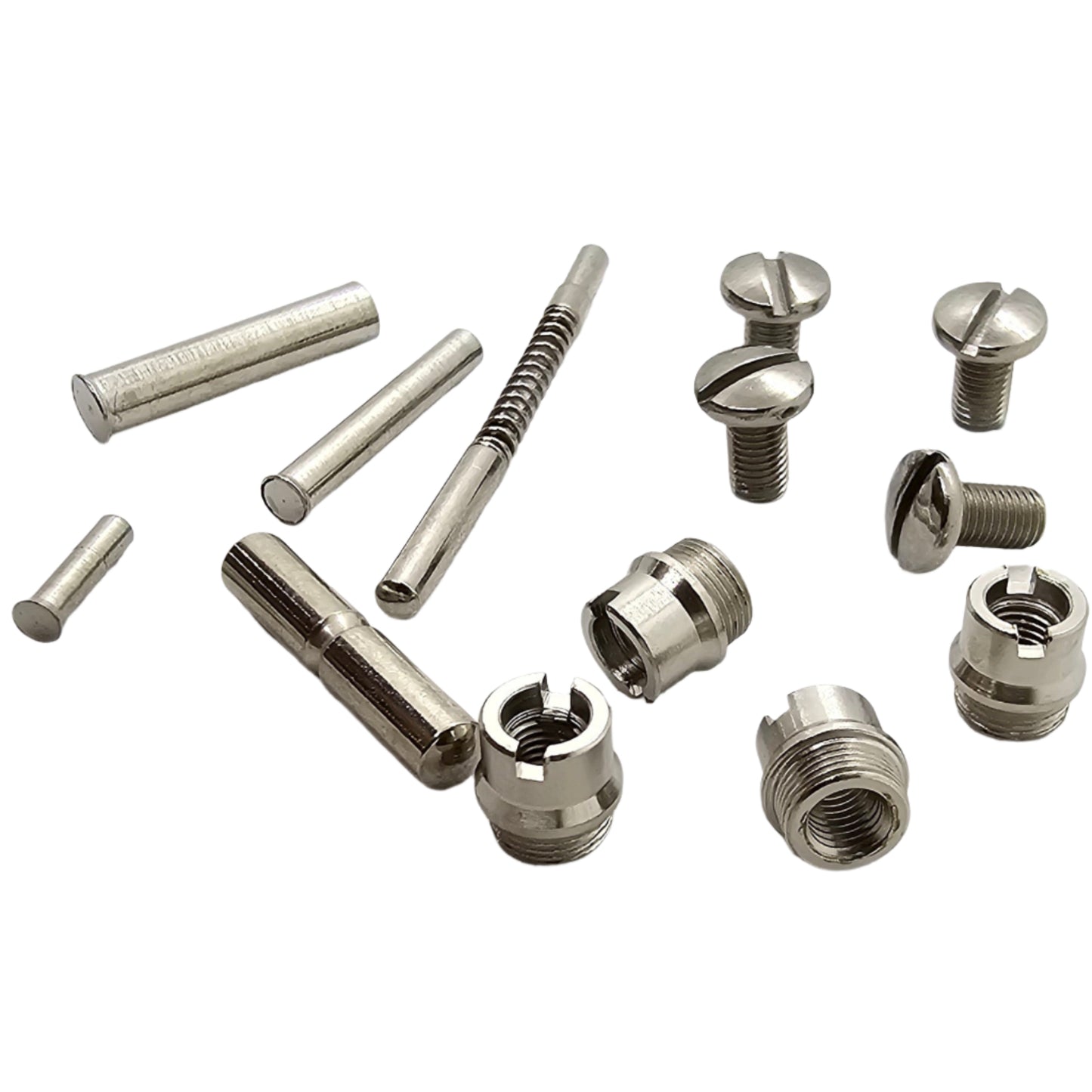 Polished Nickel 1911 Screws, Pins, and Bushings Set - All 1911 Makes and Models