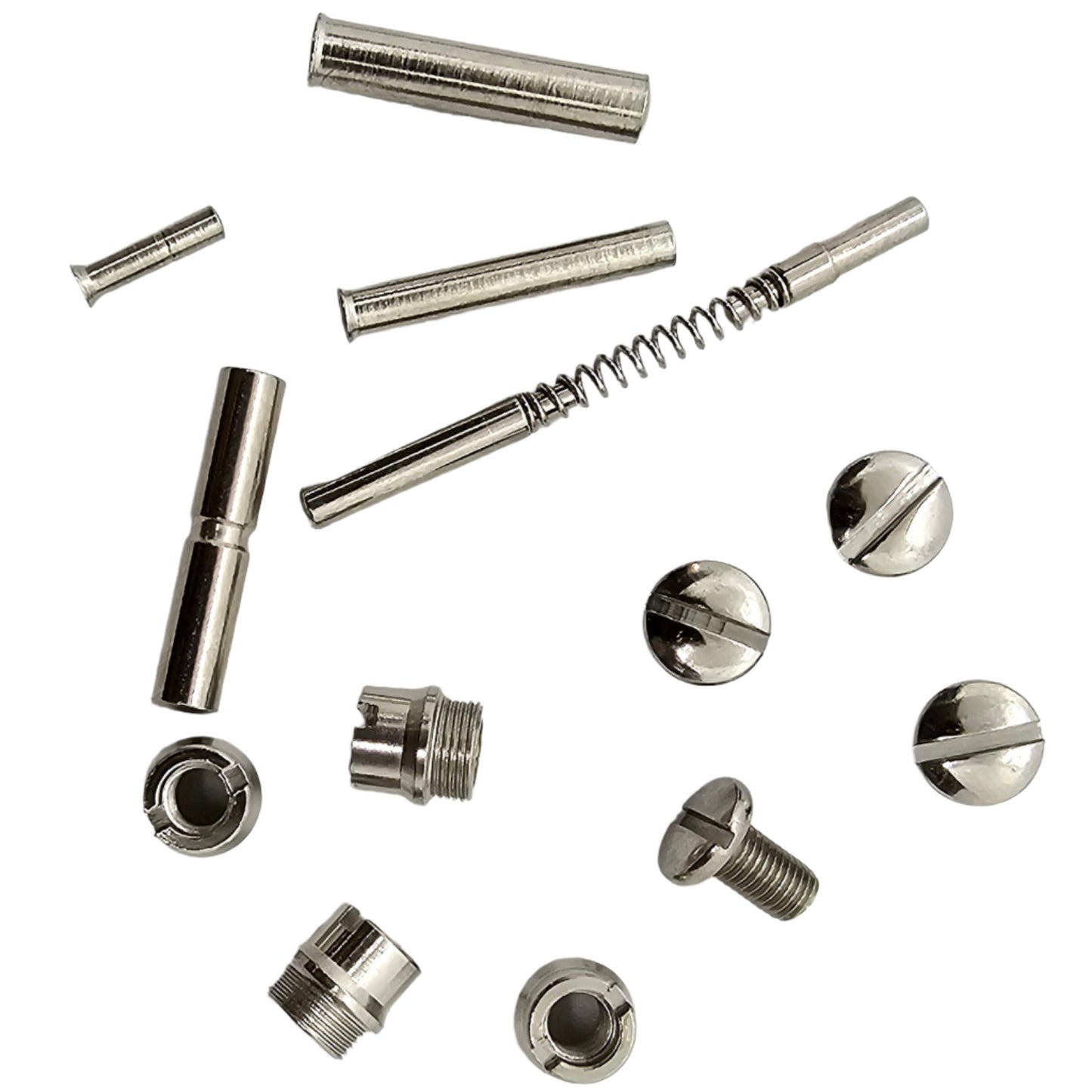 Polished Nickel 1911 Screws, Pins, and Bushings Set - All 1911 Makes and Models