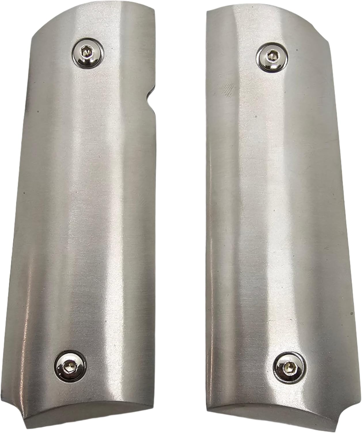 Stainless Steel 1911 full size grips Round Top