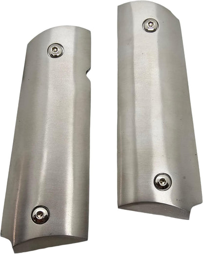 Stainless Steel 1911 full size grips Round Top