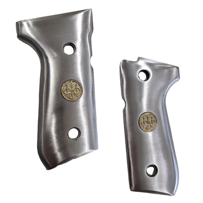 Stainless Steel Beretta GRIPS 92/96 Series 92F, 92FS, M9, 96 Round Top Gold Medallion