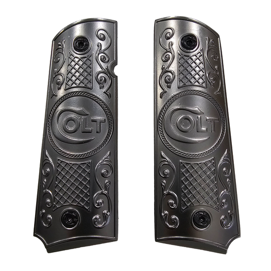 Metal 1911 GRIPS Full Size Black Scroll #T-TBC11