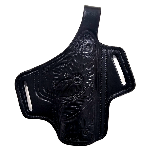 Leather Gun Holster Hand Engraved