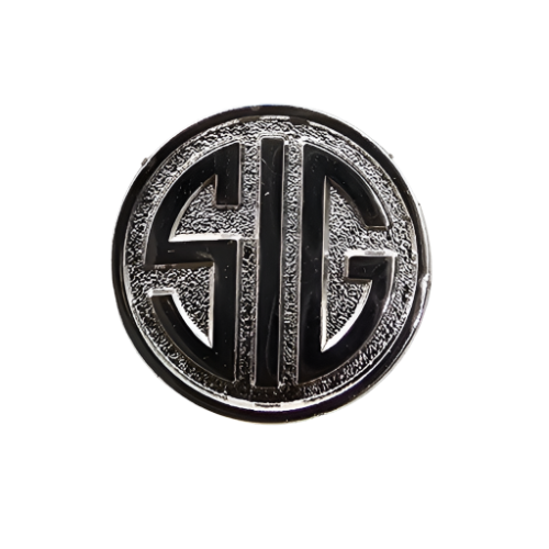 2 x SIG GRIP MEDALLIONS Real Silver Plated 15 MM