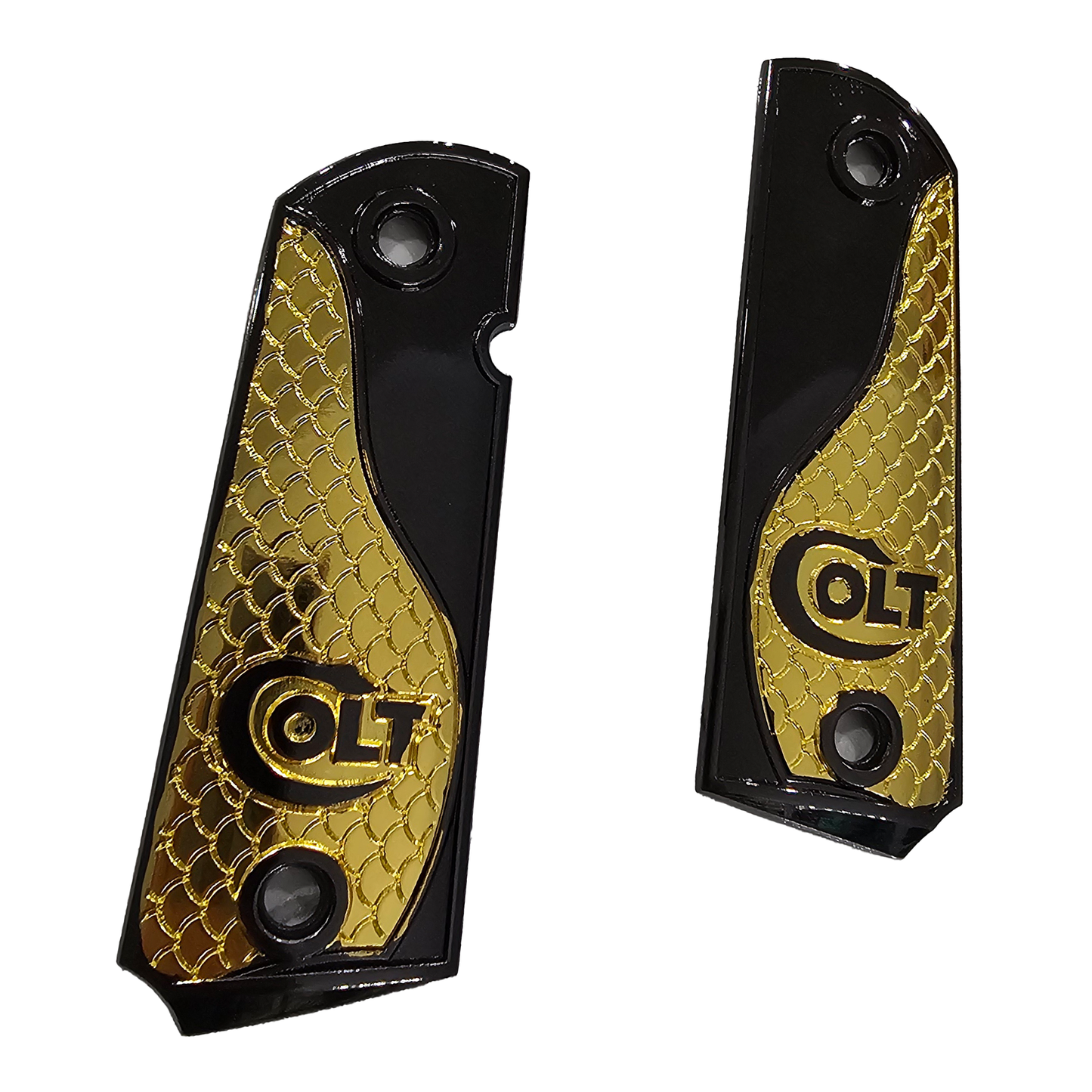 1911 COLT FULL SIZE  Snake Texture With Ambi Cut Nickel Gold (Metal)