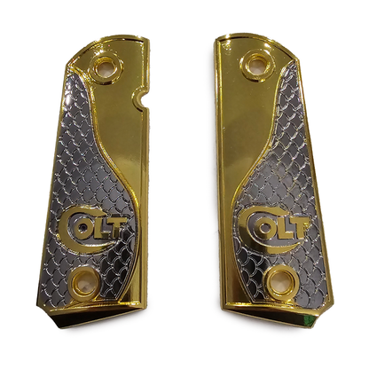 1911 COLT FULL SIZE  Snake Texture With Ambi Cut Gold Nickel (Metal)