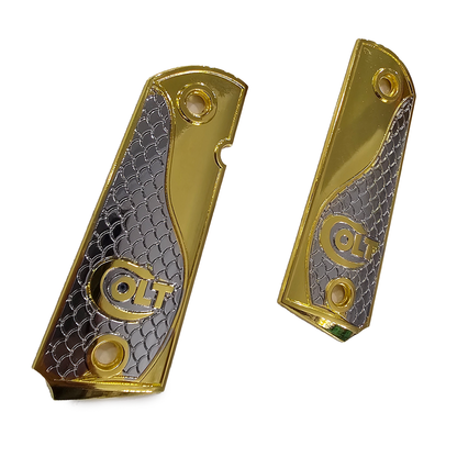 1911 COLT FULL SIZE  Snake Texture With Ambi Cut Gold Nickel (Metal)